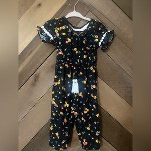 Rare Edition Black Floral Jumpsuit